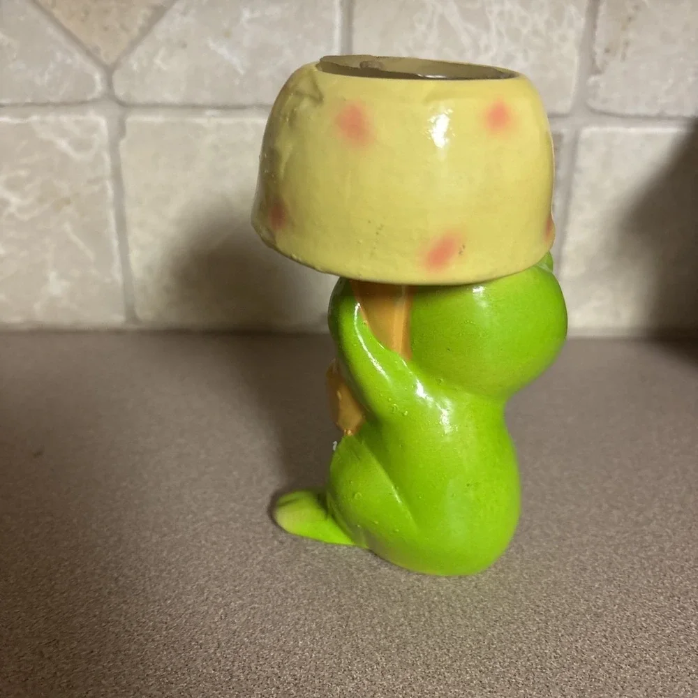 Vintage Frog With Mushroom Candle Holder Kitschy JSNY Taiwan‎ Retro